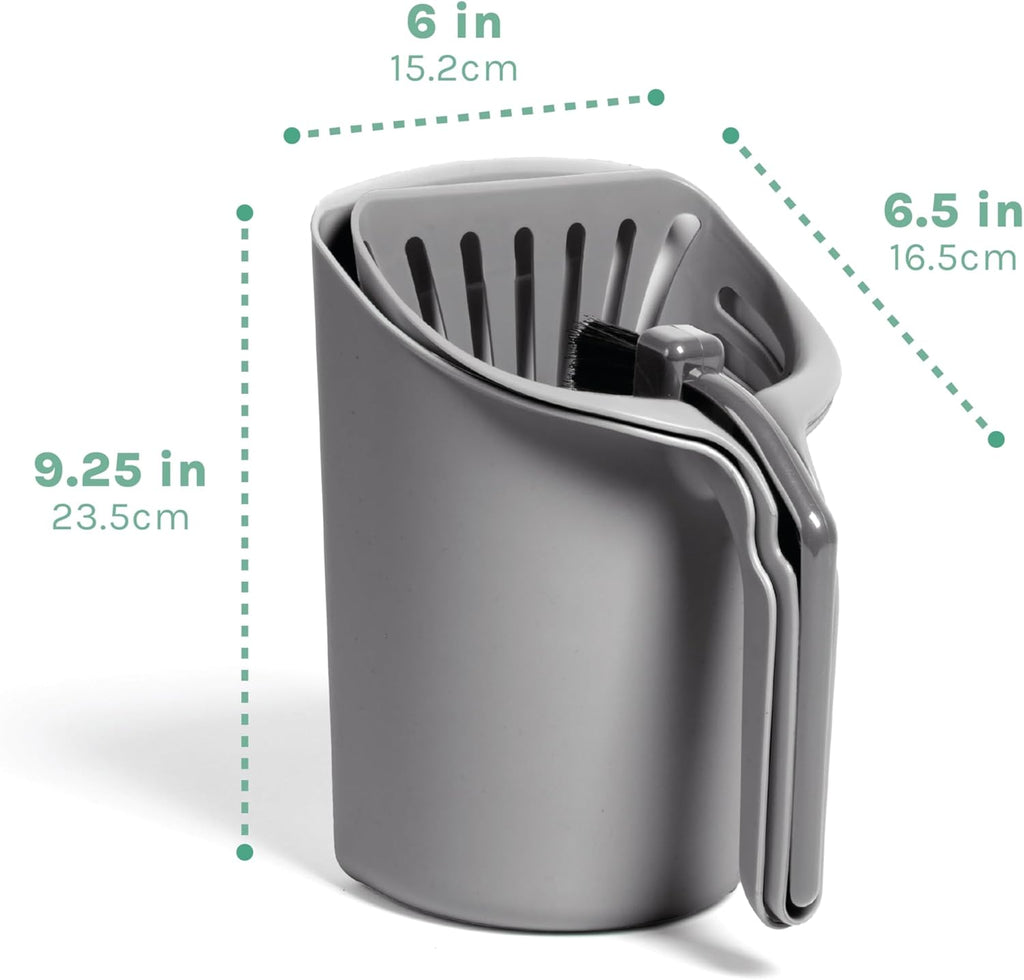 Infinity Cat Litter Scoop with Holder – Non-Stick Aluminum Litter Sifter & Deep Shovel, Ergonomic Handle, Easy Clean Poop Scooper for Cats