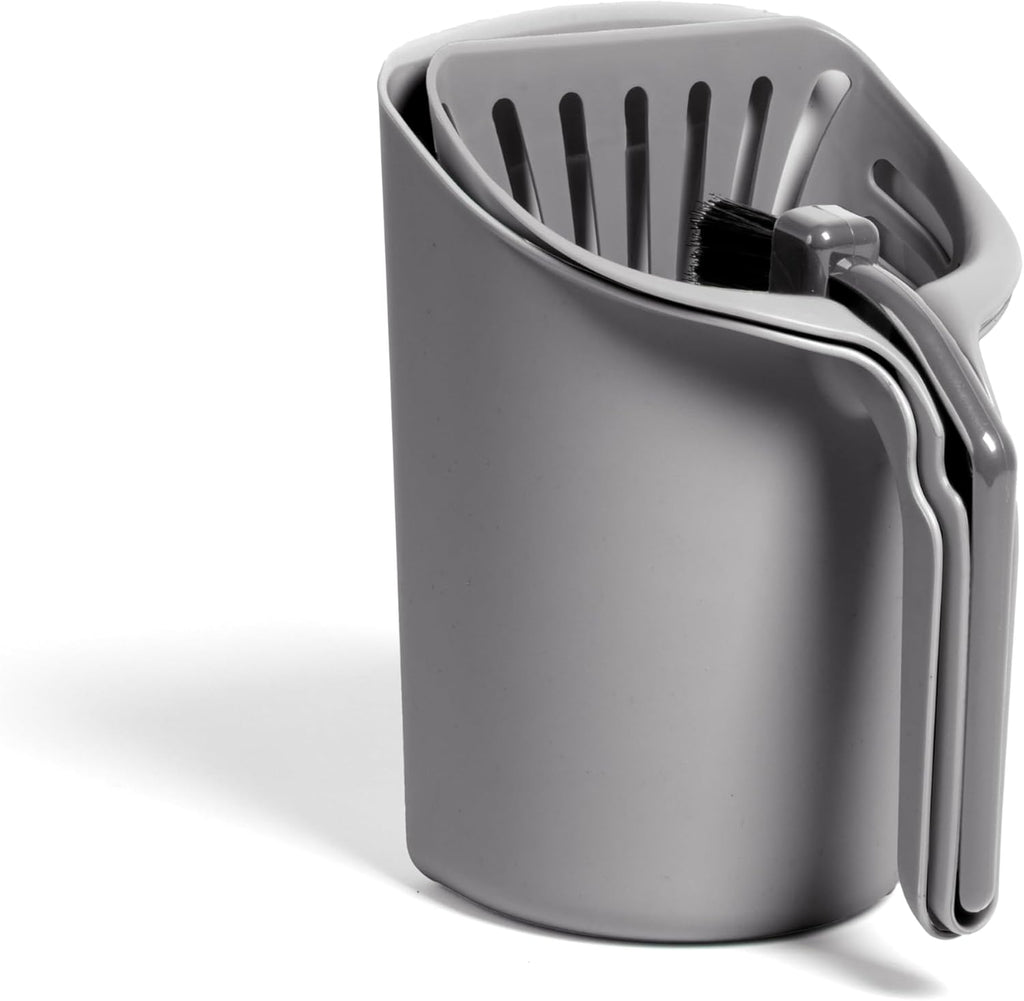 Infinity Cat Litter Scoop with Holder – Non-Stick Aluminum Litter Sifter & Deep Shovel, Ergonomic Handle, Easy Clean Poop Scooper for Cats
