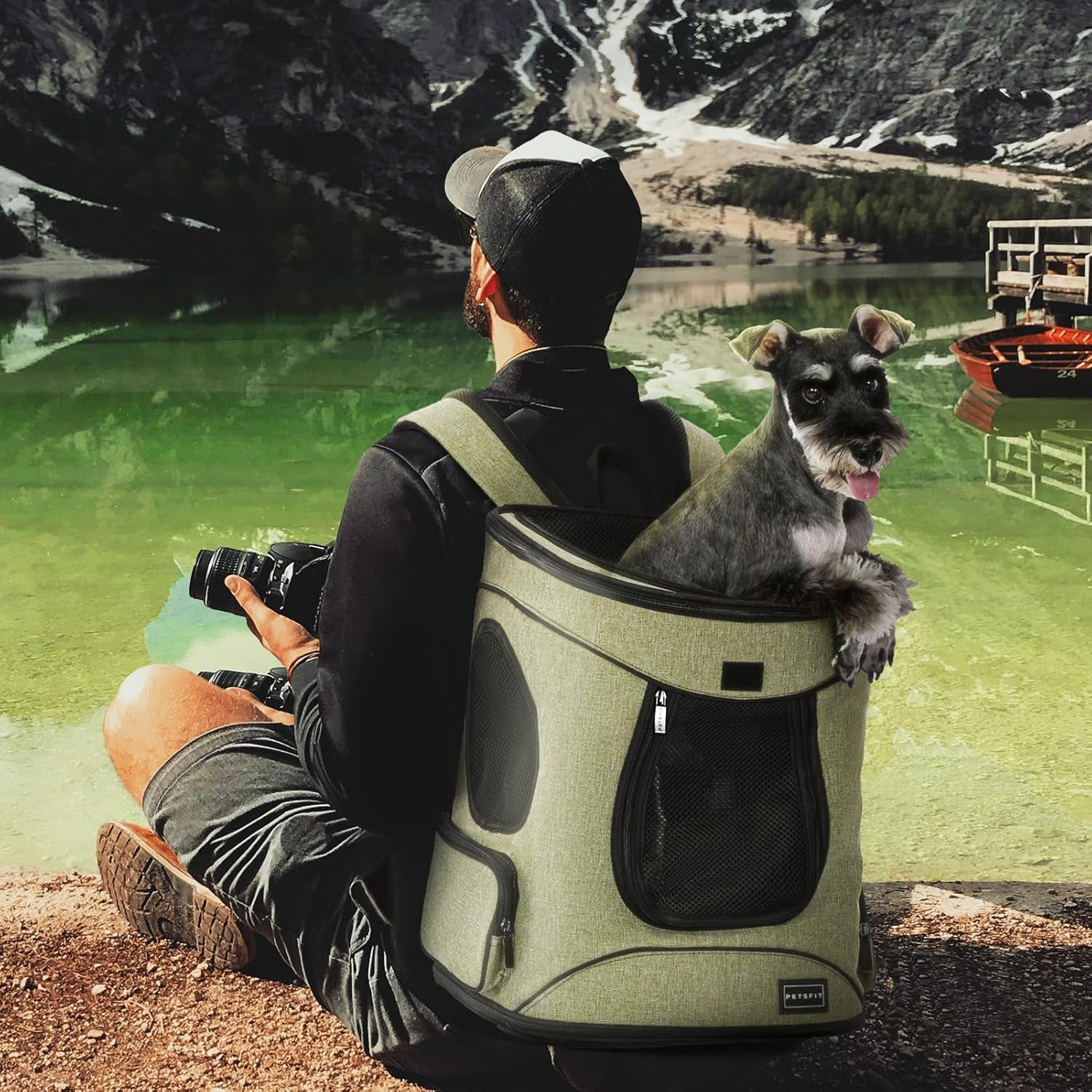 Pet Backpack Carrier with Upgrade Waist Cushion Design to Better Fit the Waist, Suitable for Small and Medium Dogs Cats, and Rabbits up to 18 Pounds