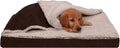 Cooling Gel Dog Bed for Medium/Small Dogs W/ Removable Washable Cover, for Dogs up to 35 Lbs - Berber & Suede Blanket Top Mattress - Espresso, Medium